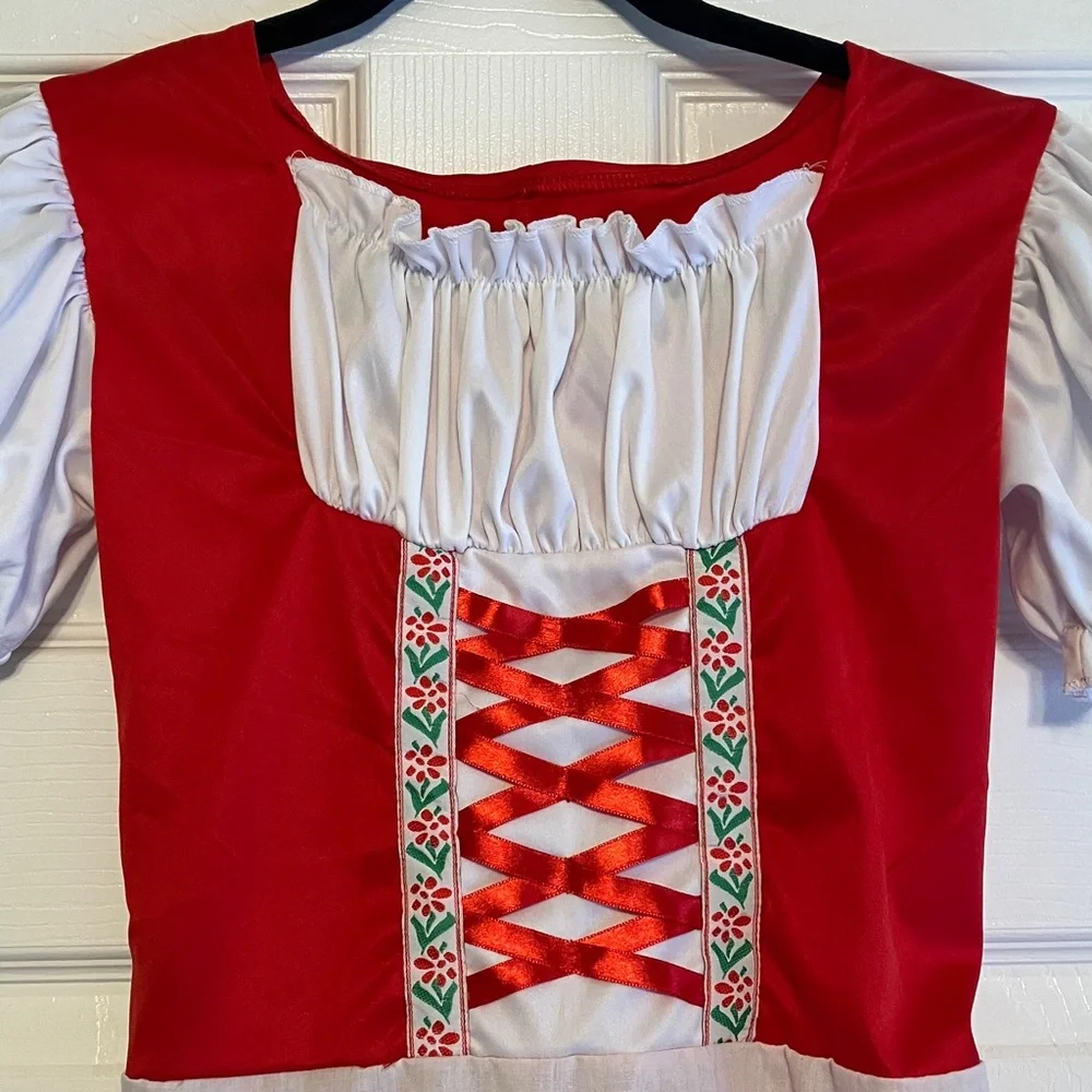Leg Avenue Girl’s L 10/12 Little Red Riding Hood Halloween Costume gingham print